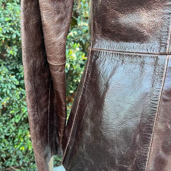 Vintage Wilsons Leather Brown Fitted Jacket Small - Picture 4 of 12